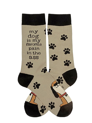 PRIMITIVES BY KATHY Unisex Socks ‘MY DOG IS MY FAVORITE PAIN IN THE ASS’ - Novelty Socks for Less