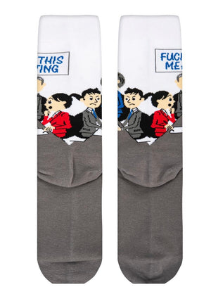 COOL SOCKS Brand Men’s ‘FUCK THIS MEETING’ Socks - Novelty Socks for Less