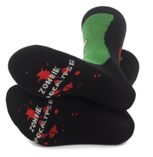 PARQUET BRAND Men’s ZOMBIE FEET HALLOWEEN Socks SAYS 'ZOMBIE APOCALYPSE' - Novelty Socks for Less