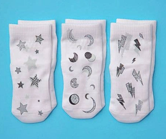 SQUID SOCKS Brand Unisex INFANT/TODDLER 3 Pair Of STAY ON Socks 'CHAMP  COLLECTION