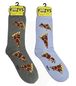 FOOZYS Men’s 2 Pair PEPPERONI PIZZA Socks - Novelty Socks for Less