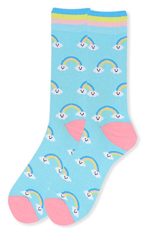 PARQUET BRAND Men's RAINBOWS SMILEY FACE CLOUDS Socks - Novelty Socks for Less