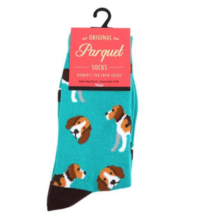 PARQUET BRAND Ladies BEAGLE DOG Socks - Novelty Socks for Less