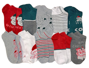 DISNEY WINNIE THE POOH LADIES CHRISTMAS 10 PAIR OF LOW SHOW SOCKS - Novelty Socks for Less