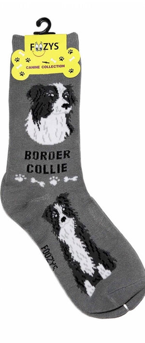 FOOZYS Ladies 2 Pair BORDER COLLIE DOG - Novelty Socks for Less