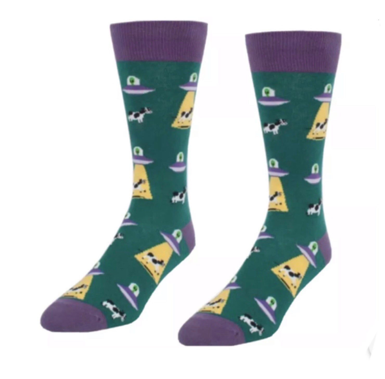 FOOZYS BRAND MEN’S 2 PAIR OF ALIENS & UFO’S SOCKS