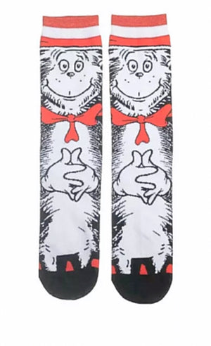 DR. SEUSS Men’s CAT IN THE HAT 360 Socks BIOWORLD BRAND - Novelty Socks for Less