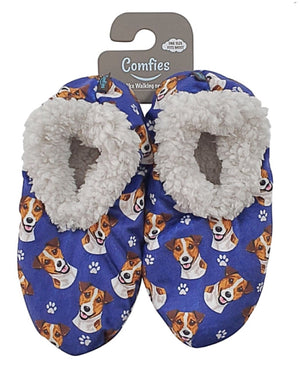 COMFIES LADIES JACK RUSSELL DOG NON-SKID SLIPPERS - Novelty Socks for Less