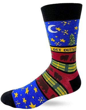 FABDAZ BRAND MEN’S SOCKS ADVENTURE AWAITS GET OUTSIDE - Novelty Socks for Less