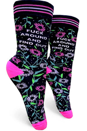 GROOVY THINGS Brand Ladies FUCK AROUND & FIND OUT’ Socks - Novelty Socks for Less