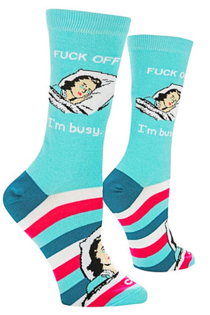 COOL SOCKS BRAND LADIES ‘FUCK OFF I’M BUSY’ SOCKS - Novelty Socks for Less