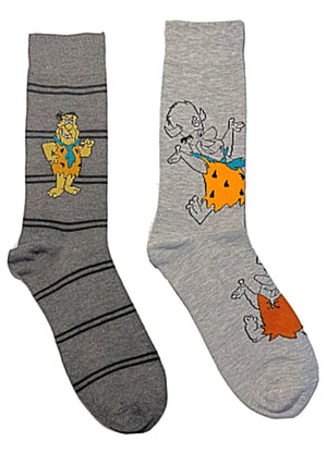 THE FLINTSTONES Men’s 2 Pair of Socks FRED & BARNEY ‘GRAND POOBAH’ - Novelty Socks for Less