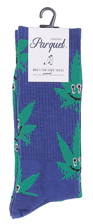 PARQUET Brand Men’s HAPPY POT MARIJUANA Socks (CHOOSE COLOR) - Novelty Socks for Less