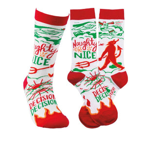 PRIMITIVES BY KATHY NAUGHTY OR NICE UNISEX ADULT - Novelty Socks for Less