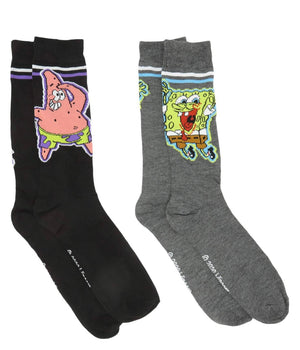 SPONGEBOB SQUAREPANTS Men's 2 PAIR OF SOCKS With PATRICK - Novelty Socks for Less
