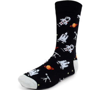 Parquet Brand Men’s Socks ASTRONAUTS/TELESCOPES - Novelty Socks for Less