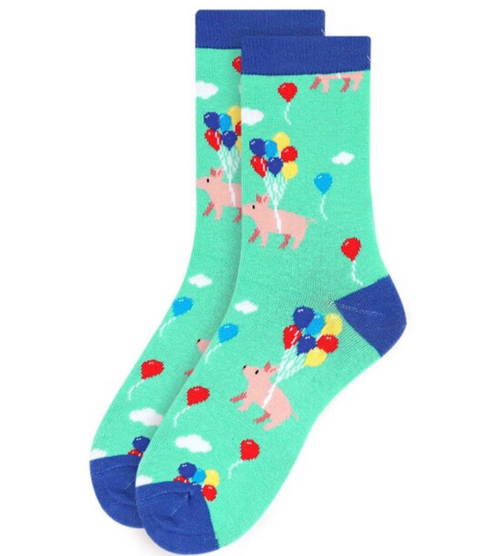 Parquet Brand Ladies FLYING PIGS WITH BALLOONS Socks
