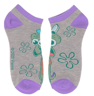 SPONGEBOB SQUAREPANTS Ladies 5 Pair ANKLE SOCKS BIOWORLD BRAND - Novelty Socks for Less