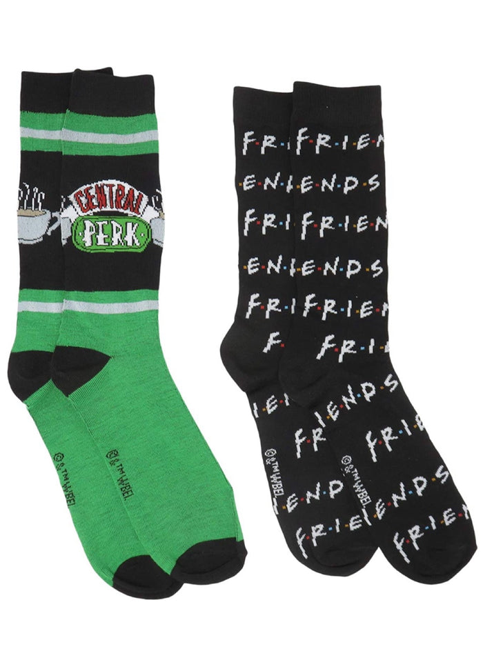 FRIENDS TV SHOW  MEN’S 2 PAIR OF CREW SOCKS ‘CENTRAL PERK’