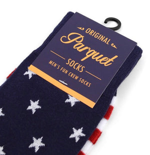 Parquet Brand Men’s Socks AMERICAN FLAG - Novelty Socks for Less