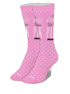 MEAN GIRLS MOVIE LADIES ‘ON WEDNESDAY’S WE WEAR PINK’ COOL SOCKS Brand - Novelty Socks for Less