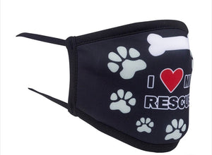 FUNATIC BRAND ADULT Face Mask ‘I LOVE MY RESCUE’ - Novelty Socks for Less