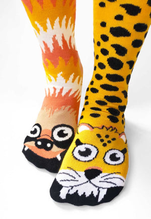 PALS SOCKS Brand Adult Unisex SLOTH & CHEETAH Mismatched Socks - Novelty Socks for Less