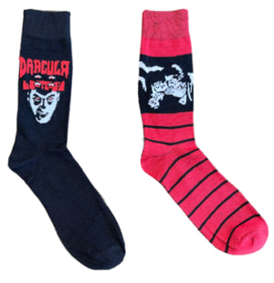 DRACULA MEN’S 2 PAIR OF UNIVERSAL MONSTERS SOCKS - Novelty Socks for Less