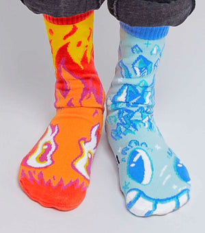 PALS SOCKS Brand TWEENS BURNIE & ICEY Mismatched Gripper Socks AGES 9-12 - Novelty Socks for Less