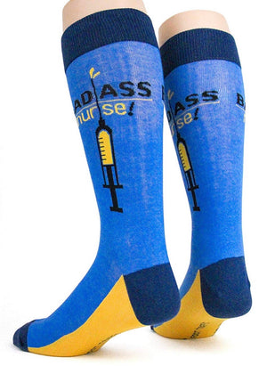 FOOT TRAFFIC Mens ‘BAD ASS NURSE’ - Novelty Socks for Less