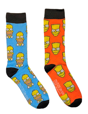 THE SIMPSONS Men’s 2 Pair Of Socks HOMER & BART SIMPSON - Novelty Socks for Less