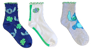 Disney LILO & STITCH Ladies ST. PATRICKS DAY 3 Pair Of Socks - Novelty Socks for Less