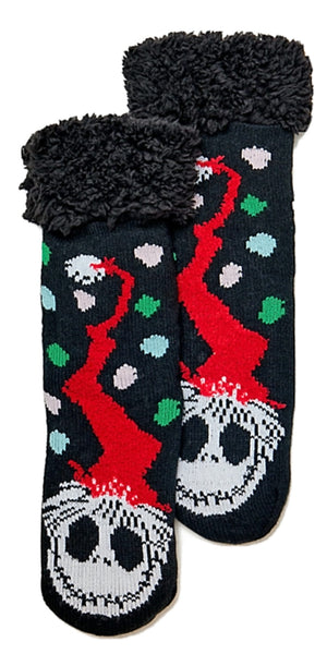 DISNEY Ladies THE NIGHTMARE BEFORE CHRISTMAS SHERPA SLIPPER SOCKS - Novelty Socks for Less