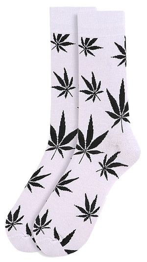 PARQUET BRAND Men's MARIJUANA POT LEAF WEED Socks (CHOOSE COLOR) - Novelty Socks for Less