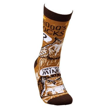PRIMITIVES BY KATHY  ‘WHOOOS SOCKS’ WITH OWL - Novelty Socks for Less