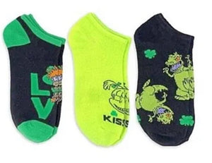 RUGRATS Ladies ST. PATRICKS DAY 3 Pair Of No Show Socks ANGELICA, REPTAR - Novelty Socks for Less