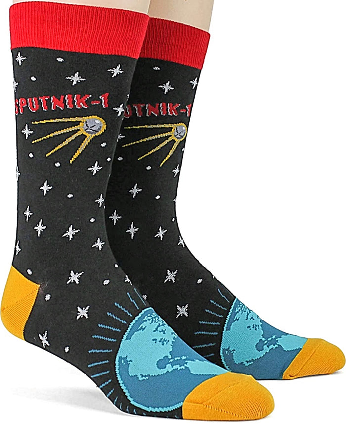 FOOT TRAFFIC Brand Men's OUTER SPACE Socks SPUTNIK-1