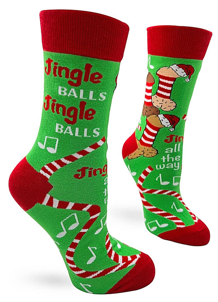 FABDAZ BRAND LADIES CHRISTMAS SOCKS ‘JINGLE BALLS & FESTIVE DICKS