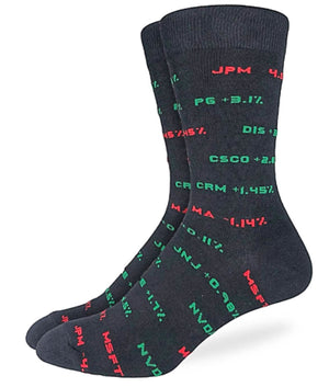 GOOD LUCK SOCK Brand Men’s STOCK MARKET Socks - Novelty Socks for Less