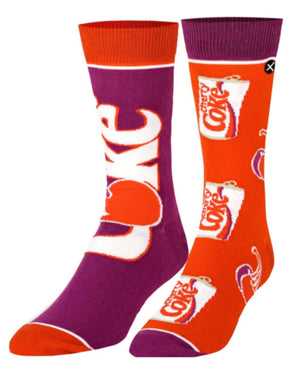 COCA-COLA CHERRY COKE SODA MEN’S SPLIT CREW SOCKS ODD SOX BRAND - Novelty Socks for Less