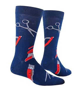 COOL SOCKS Brand Men’s BARBER SHOP Socks - Novelty Socks for Less