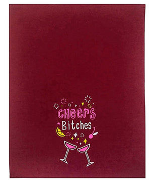 FUNATIC Brand Kitchen Tea Towel ‘CHEERS BITCHES’ - Novelty Socks for Less