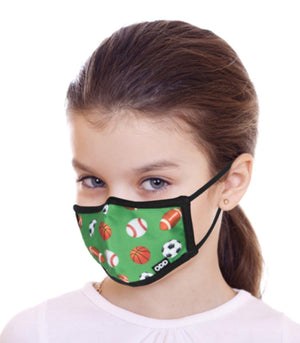 ODD SOX Brand Kids Unisex SPORTS Pattern Face Mask Cover - Novelty Socks for Less