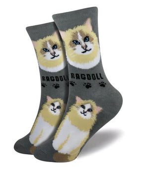 FOOZYS BRAND Ladies 2 Pair RAGDOLL CAT Socks - Novelty Socks for Less