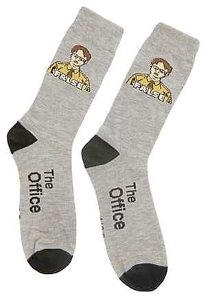 THE OFFICE TV SHOW Men’s DWIGHT SCHRUTE Socks ‘FALSE’ - Novelty Socks for Less