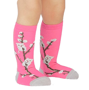 SOCK IT TO ME BRAND TODDLER GIRLS KNEE HIGH KITTY WILLOWS NON SLIP GRIP SOCKS - Novelty Socks for Less