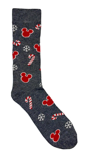 DISNEY MEN’S CHRISTMAS MICKEY MOUSE & CANDY CANES SOCKS - Novelty Socks for Less