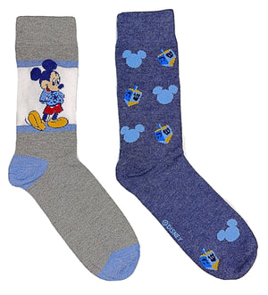DISNEY Men’s HANUKAH MICKEY MOUSE 2 Pair Of Socks - Novelty Socks for Less
