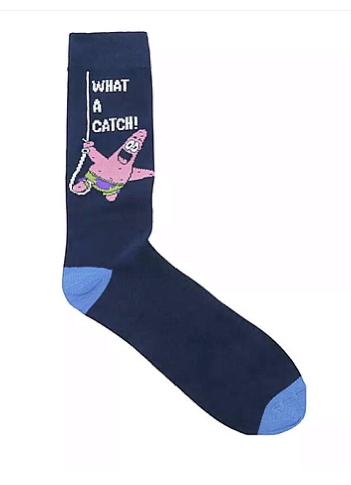 SPONGEBOB SQUAREPANTS Men's PATRICK Socks 'WHAT A CATCH'