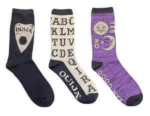 OUIJA BOARD Ladies 3 Pair of HALLOWEEN SOCKS - Novelty Socks for Less